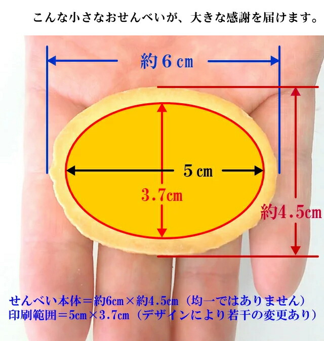 感謝せんべいのサイズ