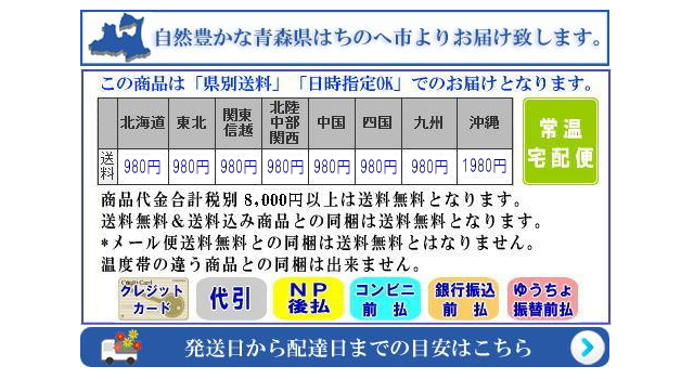 すき昆布お届けの目安案内